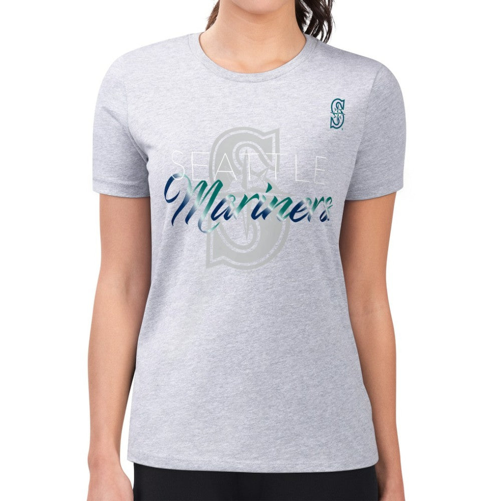 Seattle Mariners G-III 4Her by Carl Banks Women's Super-Slim Fit Lightweight Shadow Logo Graphic T-Shirt Near Me