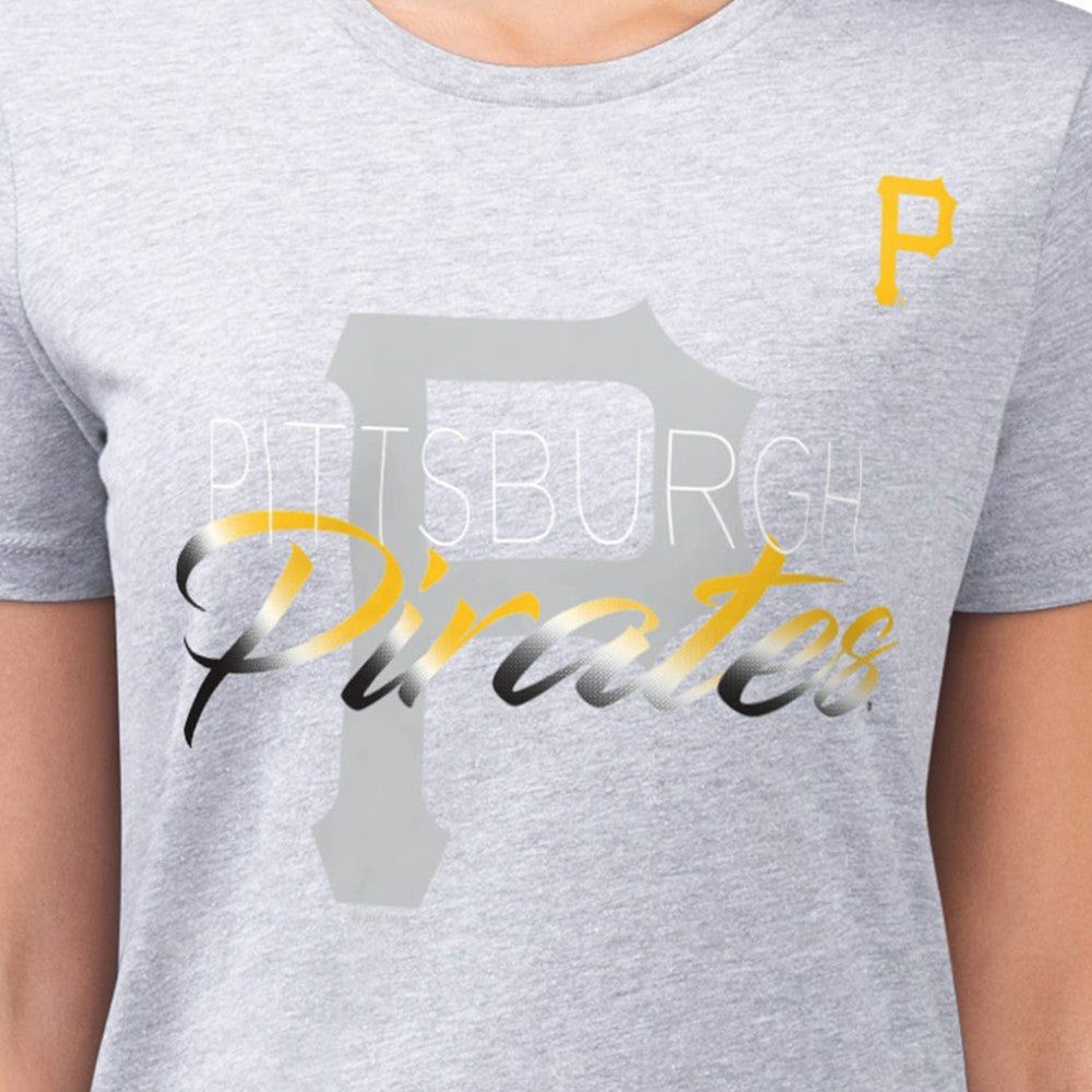 Pittsburgh Pirates G-III 4Her by Carl Banks Women's Super-Slim Fit Lightweight Shadow Logo Graphic T-Shirt Discount