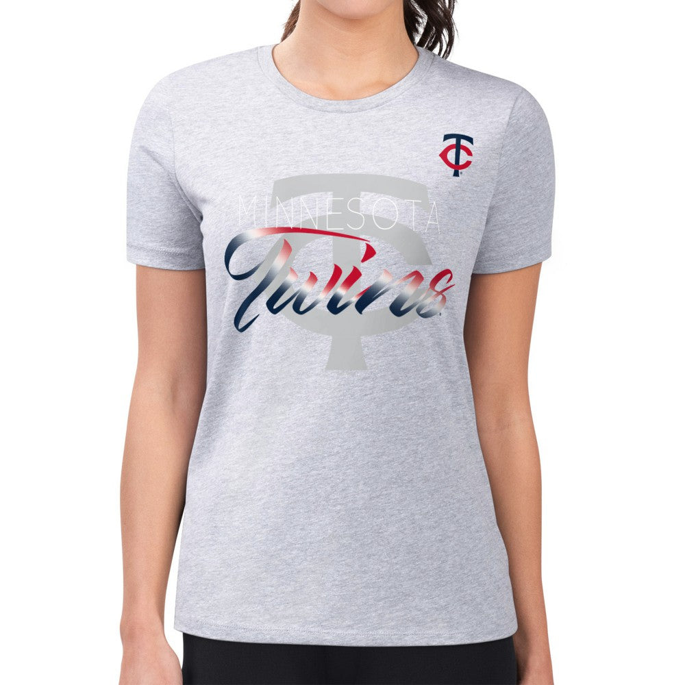 Minnesota Twins G-III 4Her by Carl Banks Women's Super-Slim Fit Lightweight Shadow Logo Graphic T-Shirt Online