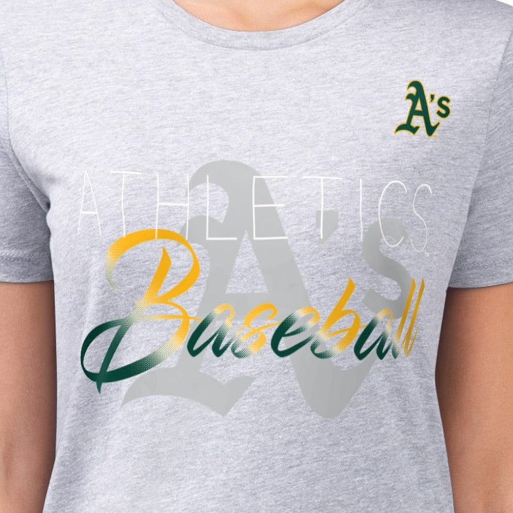 Athletics G-III 4Her by Carl Banks Women's Super-Slim Fit Lightweight Shadow Logo Graphic T-Shirt for sale
