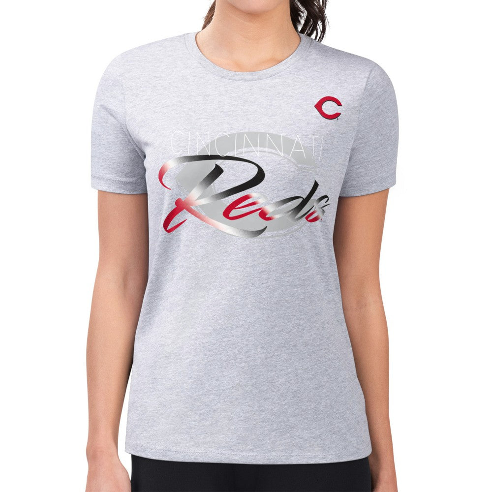 Cincinnati Reds G-III 4Her by Carl Banks Women's Super-Slim Fit Lightweight Shadow Logo Graphic T-Shirt Sale