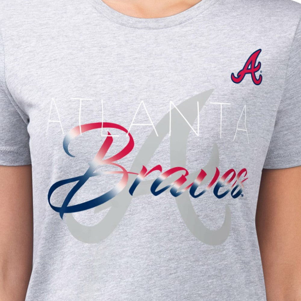 Atlanta Braves G-III 4Her by Carl Banks Women's Super-Slim Fit Lightweight Shadow Logo Graphic T-Shirt Online