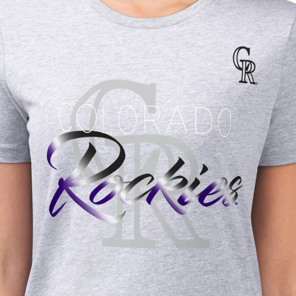 Colorado Rockies G-III 4Her by Carl Banks Women's Super-Slim Fit Lightweight Shadow Logo Graphic T-Shirt Sale