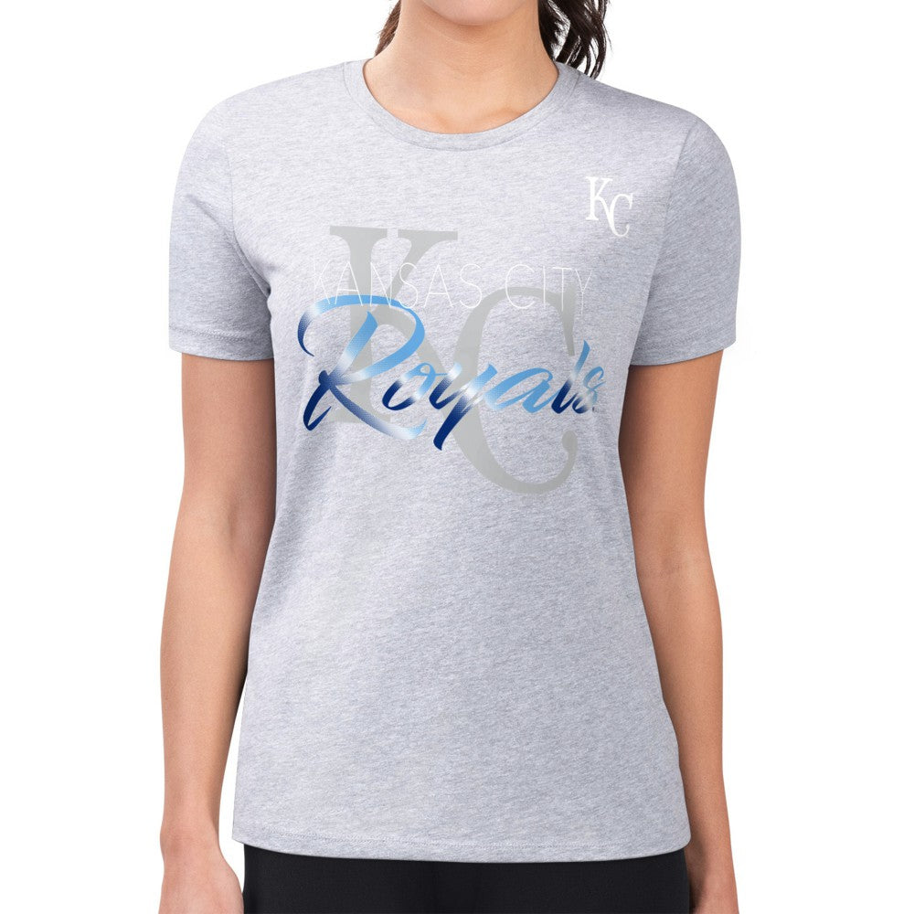 Kansas City Royals G-III 4Her by Carl Banks Women's Super-Slim Fit Lightweight Shadow Logo Graphic T-Shirt Sale
