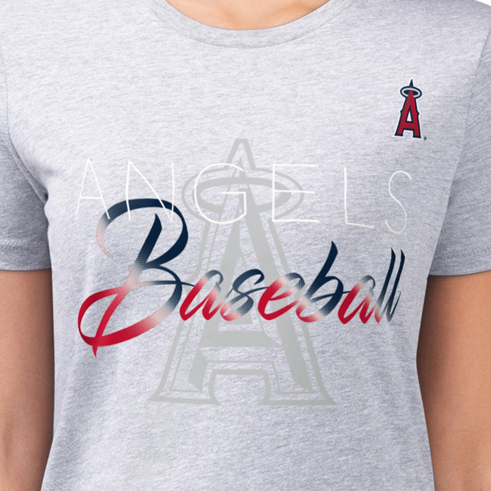 Los Angeles Angels G-III 4Her by Carl Banks Women's Super-Slim Fit Lightweight Shadow Logo Graphic T-Shirt Online