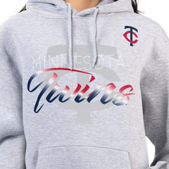 Minnesota Twins G-III 4Her by Carl Banks Women's Shadow Logo Graphic Pullover Hoodie Discount