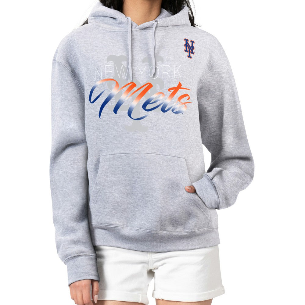 New York Mets G-III 4Her by Carl Banks Women's Shadow Logo Graphic Pullover Hoodie Online