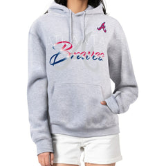 Atlanta Braves G-III 4Her by Carl Banks Women's Shadow Logo Graphic Pullover Hoodie Sale