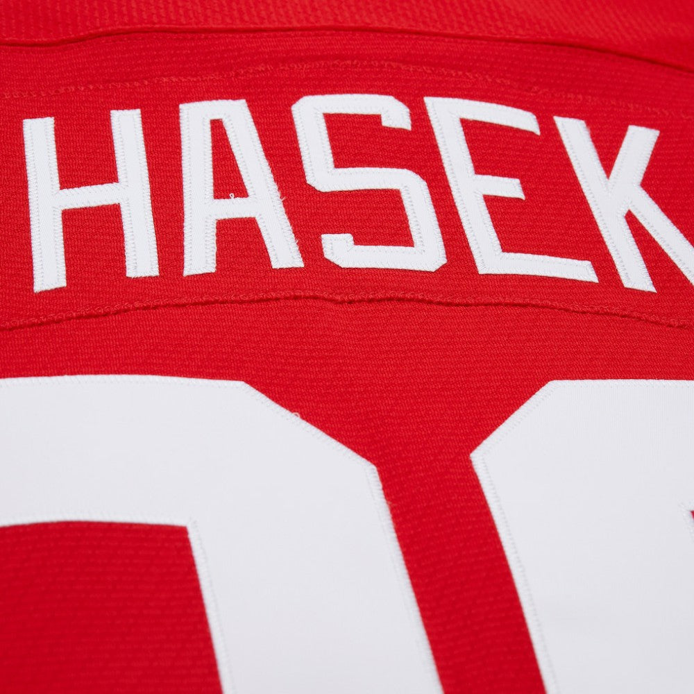 Dominik Hasek Detroit Red Wings Mitchell & Ness 2007-08 Power Play Jersey - Red | NHL Lifestyle