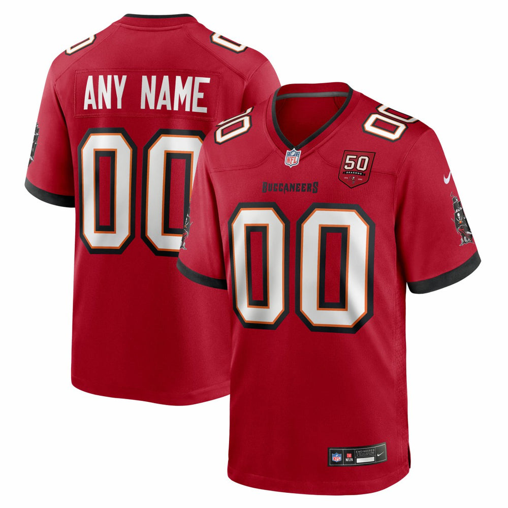 Tampa Bay Buccaneers 50th Season Custom Game Jersey - Red - Nike