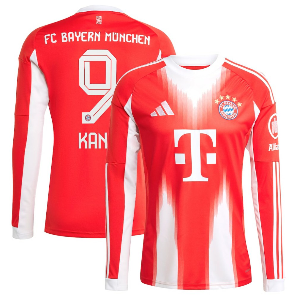 Adidas - Harry Kane Bayern Munich 2025/26 Home Replica Long Sleeve Jersey - Red