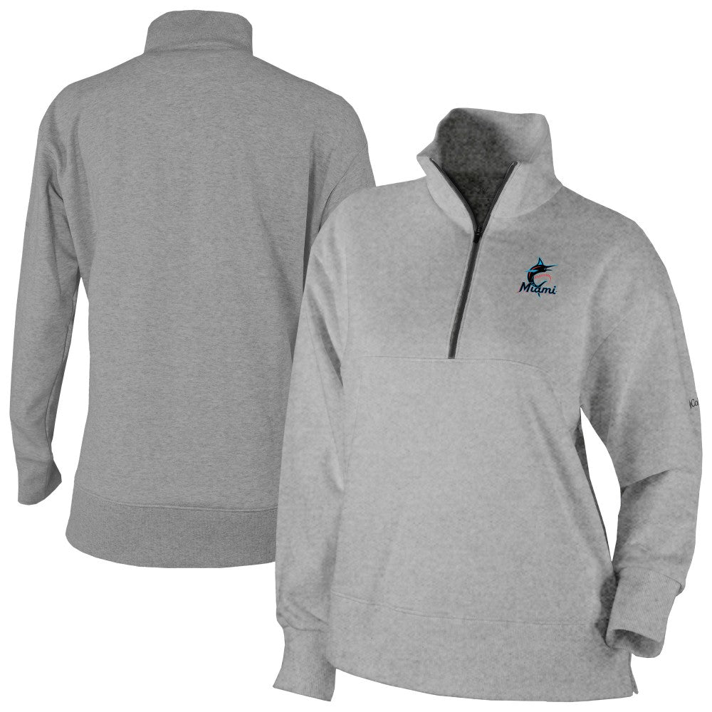 Miami Marlins Columbia Women's Birchwood Hills Quarter-Zip Pullover Discount