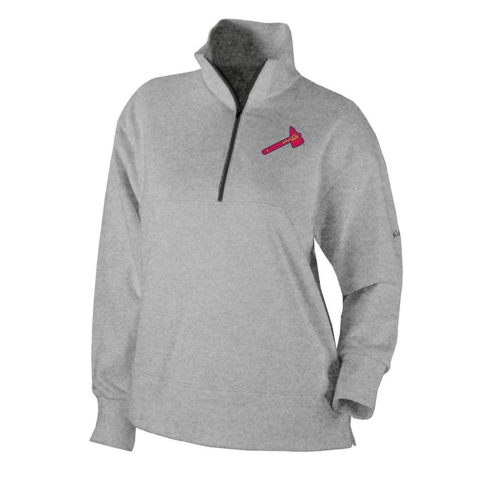 Atlanta Braves Columbia Women's Birchwood Hills Quarter-Zip Pullover Discount