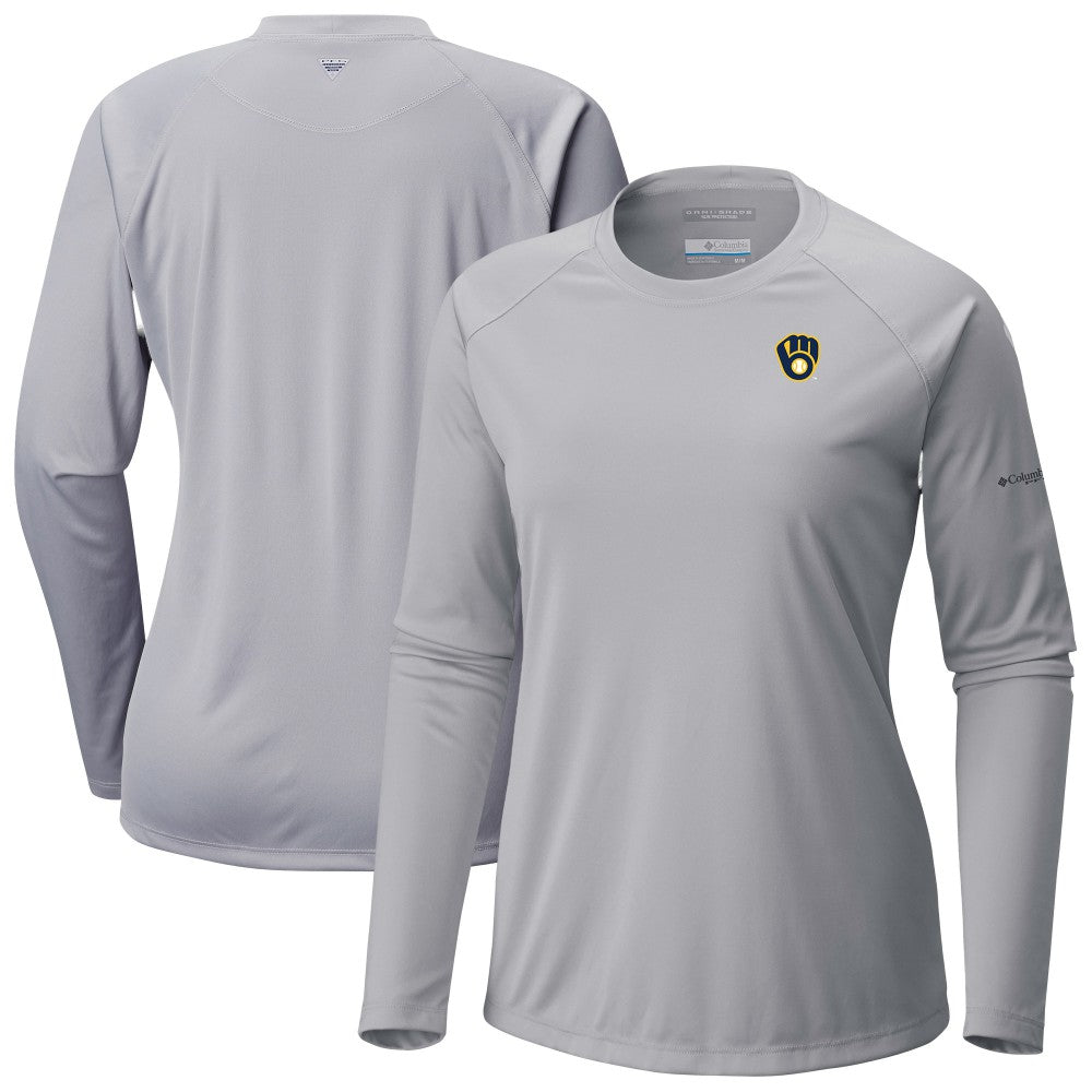 Milwaukee Brewers Columbia Tidal Tee II Long Sleeve T-Shirt Sale