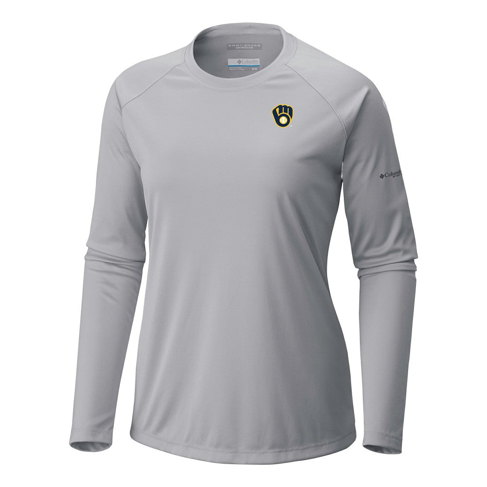 Milwaukee Brewers Columbia Tidal Tee II Long Sleeve T-Shirt Sale
