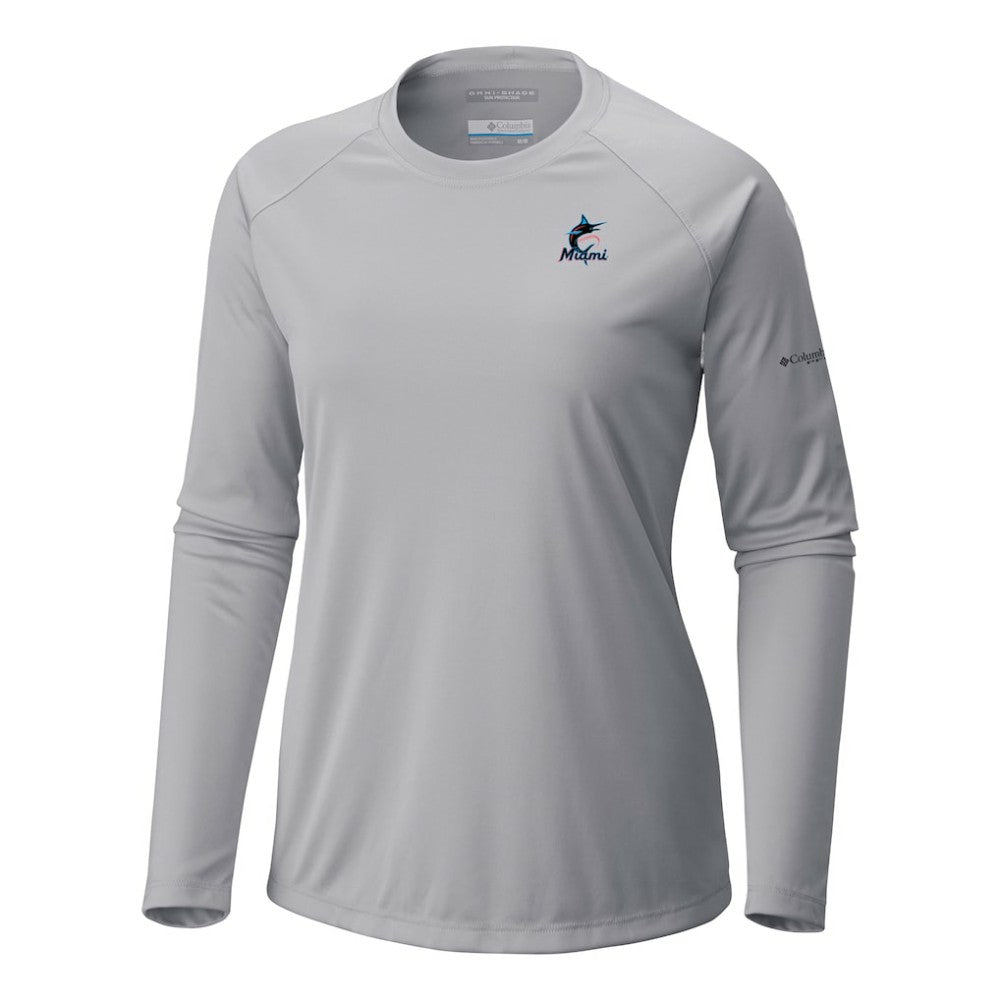 Miami Marlins Columbia Tidal Tee II Long Sleeve T-Shirt Sale