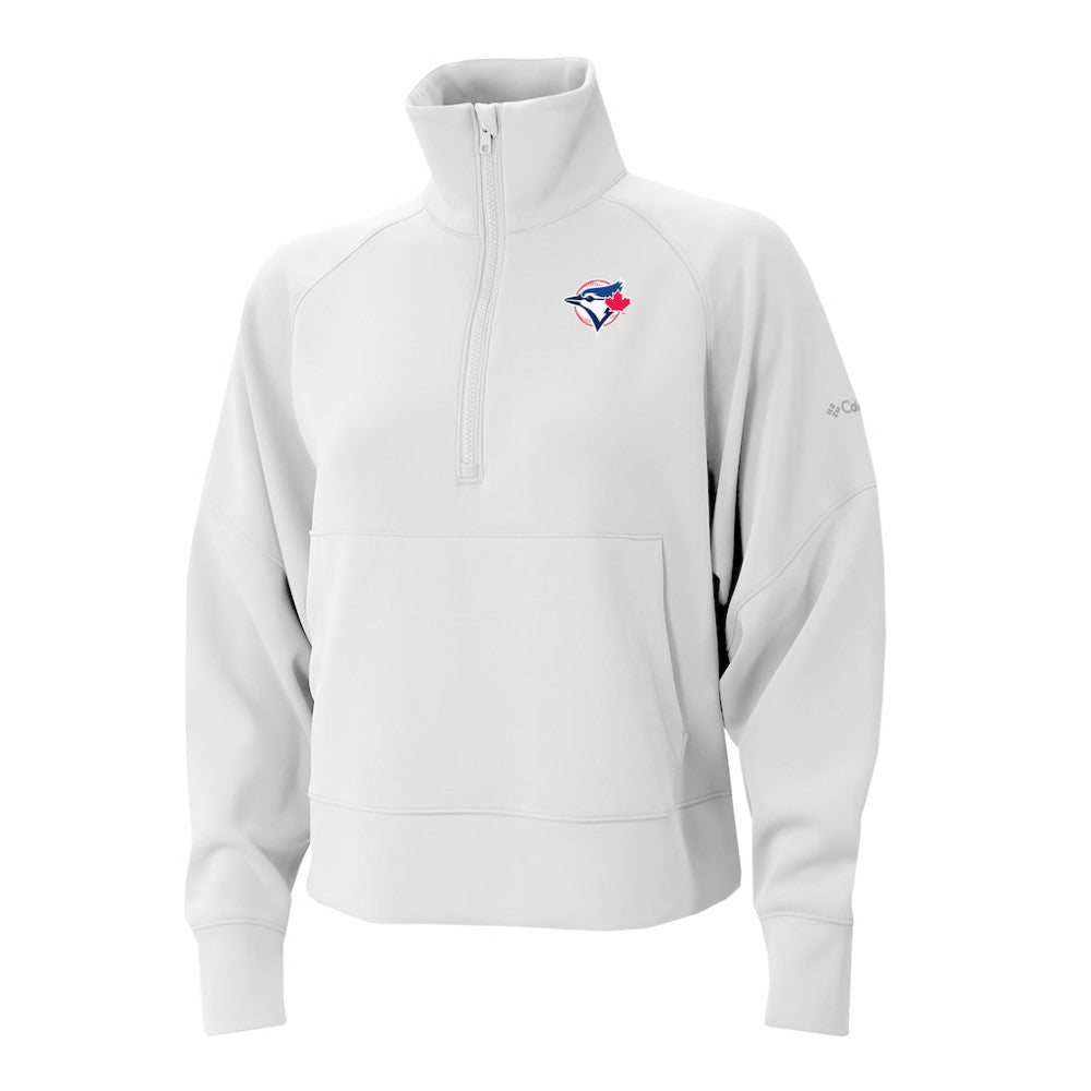 Toronto Blue Jays Columbia Women's Wickhams Hills Raglan Omni-Wick Quarter-Zip Pullover Discount