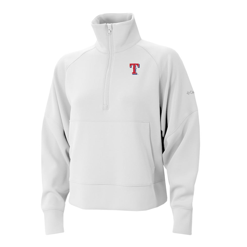 Texas Rangers Columbia Women's Wickhams Hills Raglan Omni-Wick Quarter-Zip Pullover Sale