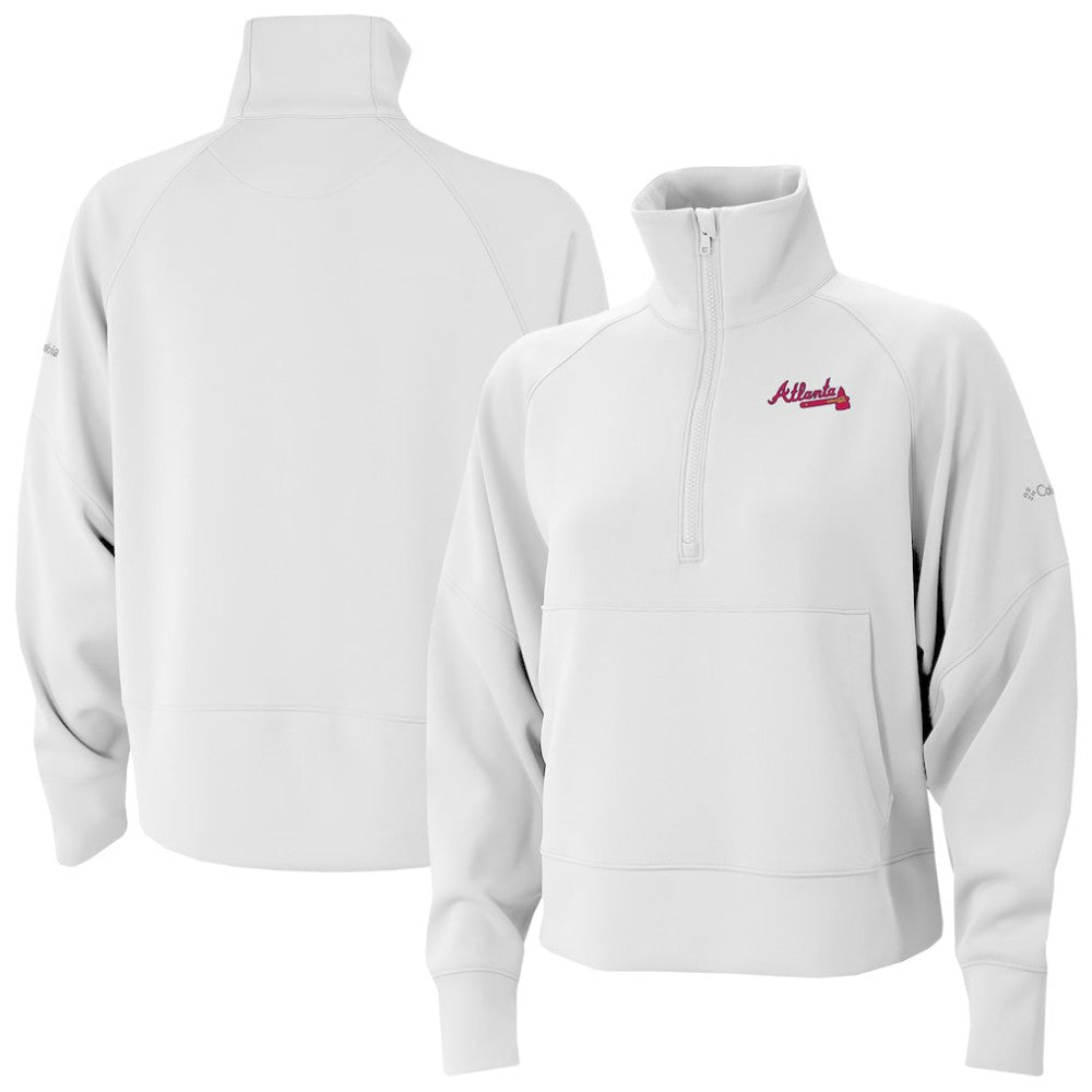 Atlanta Braves Columbia Women's Wickhams Hills Raglan Omni-Wick Quarter-Zip Pullover Sale