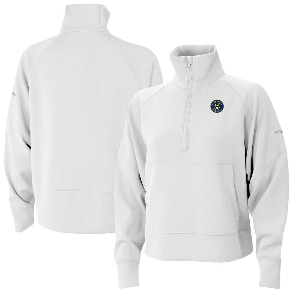 Milwaukee Brewers Columbia Women's Wickhams Hills Raglan Omni-Wick Quarter-Zip Pullover Sale