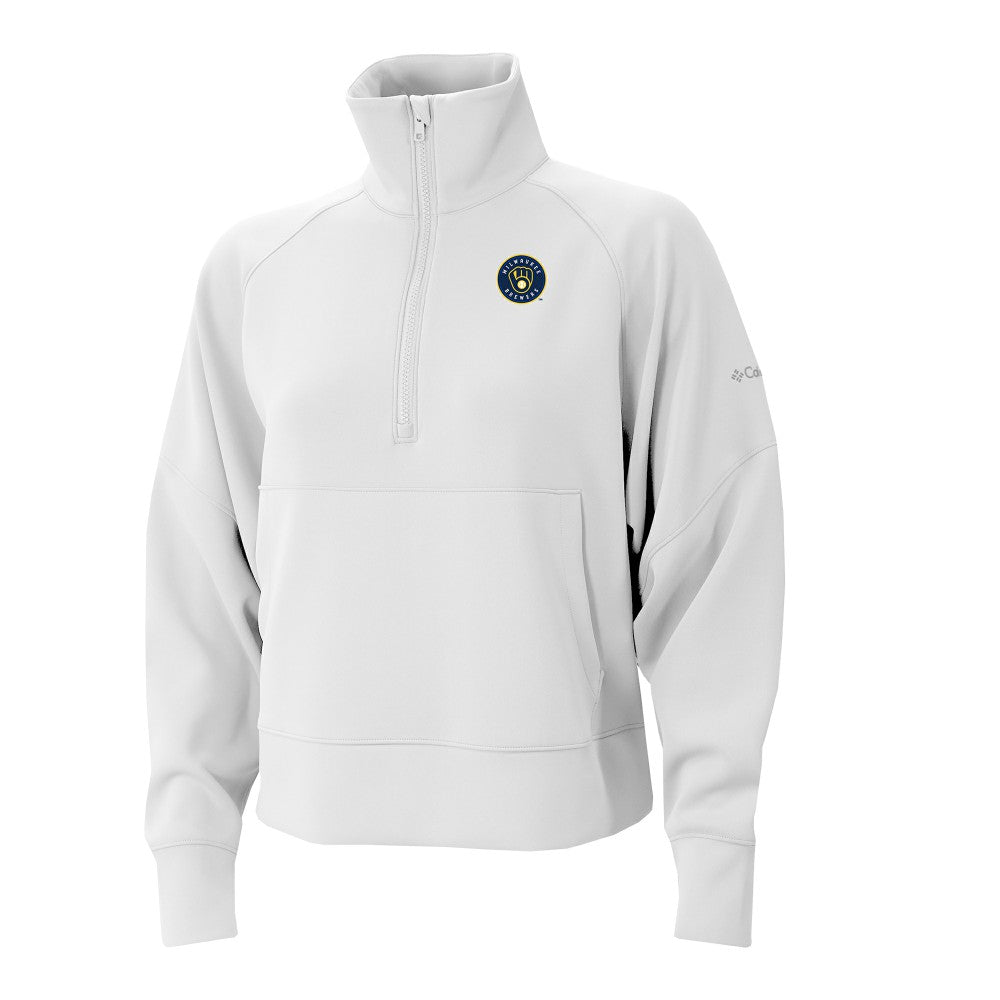 Milwaukee Brewers Columbia Women's Wickhams Hills Raglan Omni-Wick Quarter-Zip Pullover Sale