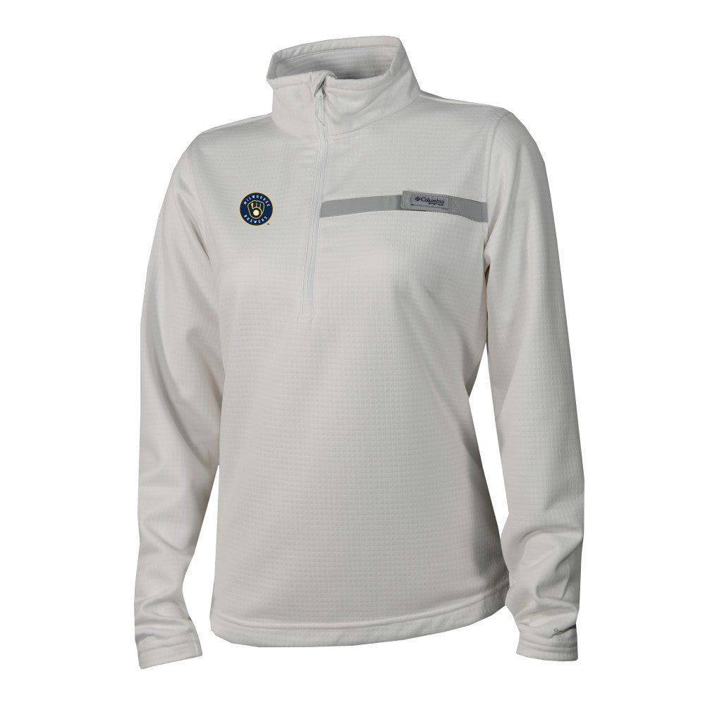Milwaukee Brewers Columbia Women's Skiff Guide Fleece Half-Zip Pullover Jacket for sale