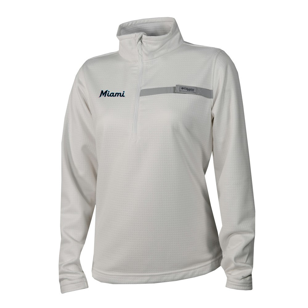 Miami Marlins Columbia Women's Skiff Guide Fleece Half-Zip Pullover Jacket Near Me