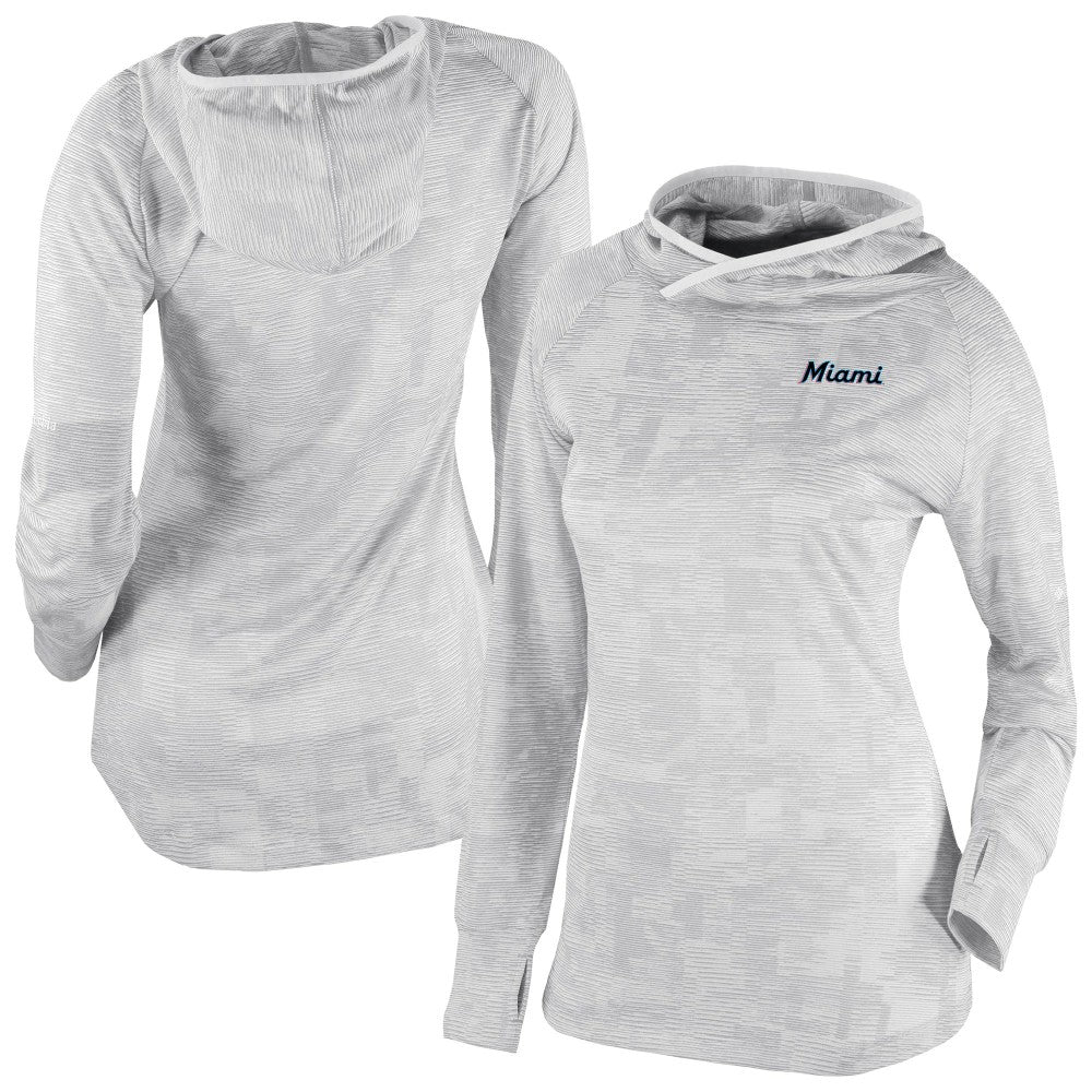 Miami Marlins Columbia Women's Omni-Wick Sunday Ball Raglan Pullover Hoodie Discount