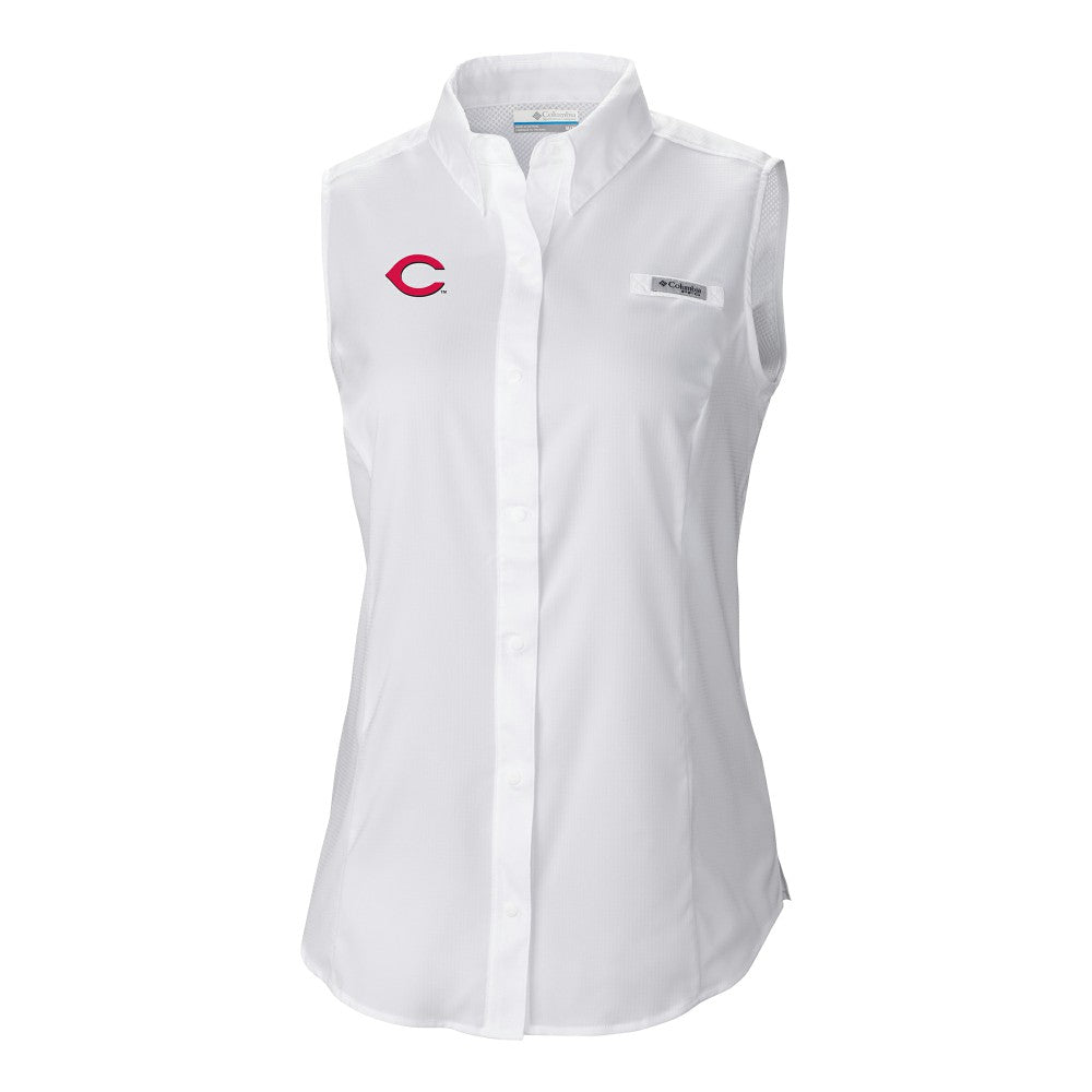 Cincinnati Reds Columbia Women's Tamiami Sleeveless Shirt Outlet
