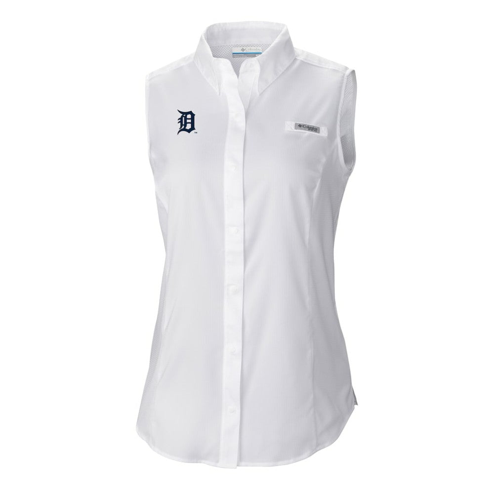 Detroit Tigers Columbia Women's Tamiami Sleeveless Shirt Near Me