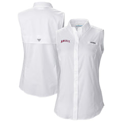 Los Angeles Angels Columbia Women's Tamiami Sleeveless Shirt Discount
