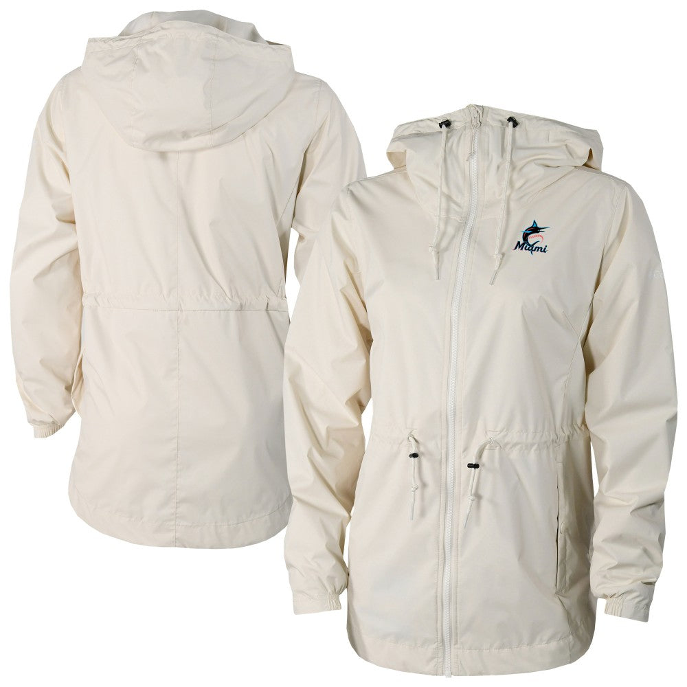 Miami Marlins Columbia Women's Lily Park Full-Zip Rain Jacket Sale
