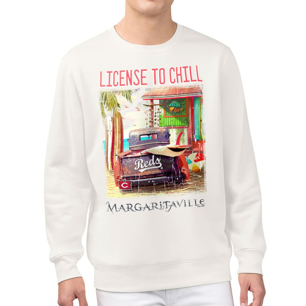 Cincinnati Reds Margaritaville License to Chill Fleece Sweatshirt Outlet