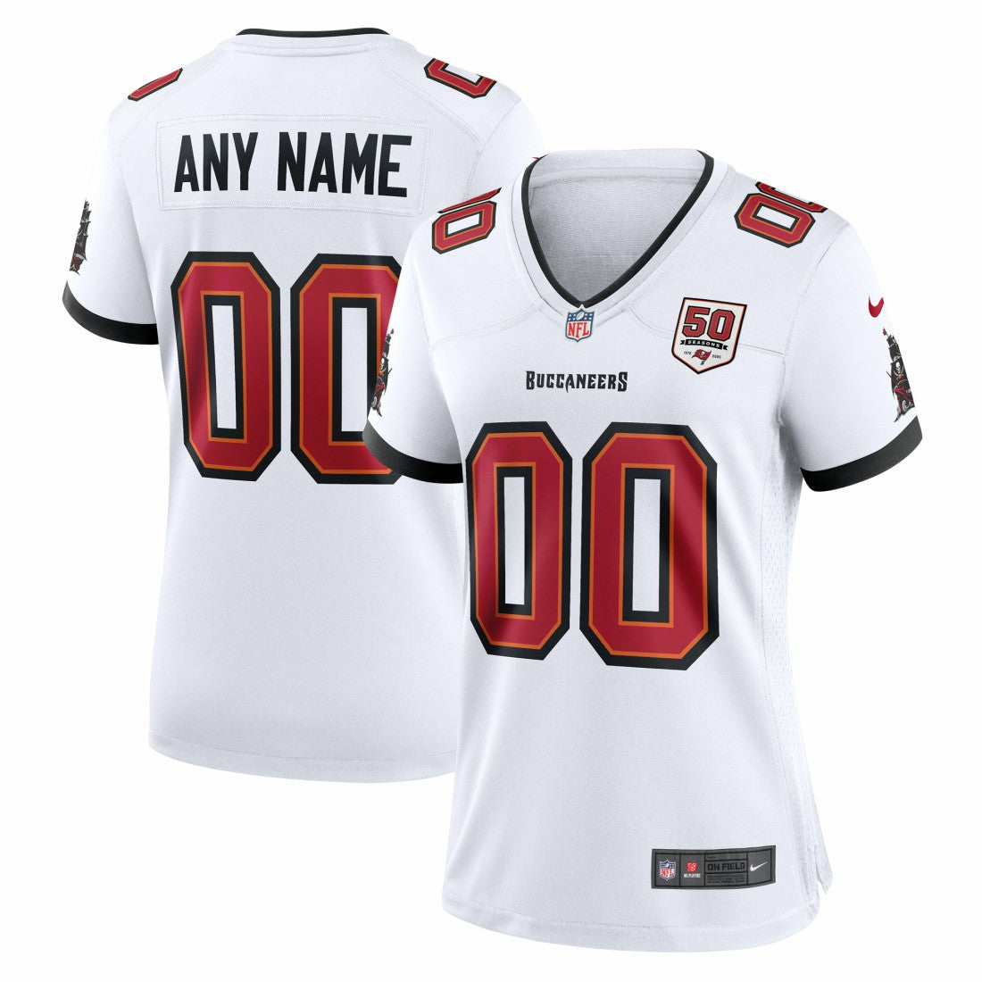 Tampa Bay Buccaneers Women's 50th Season Custom Game Jersey - White - Nike