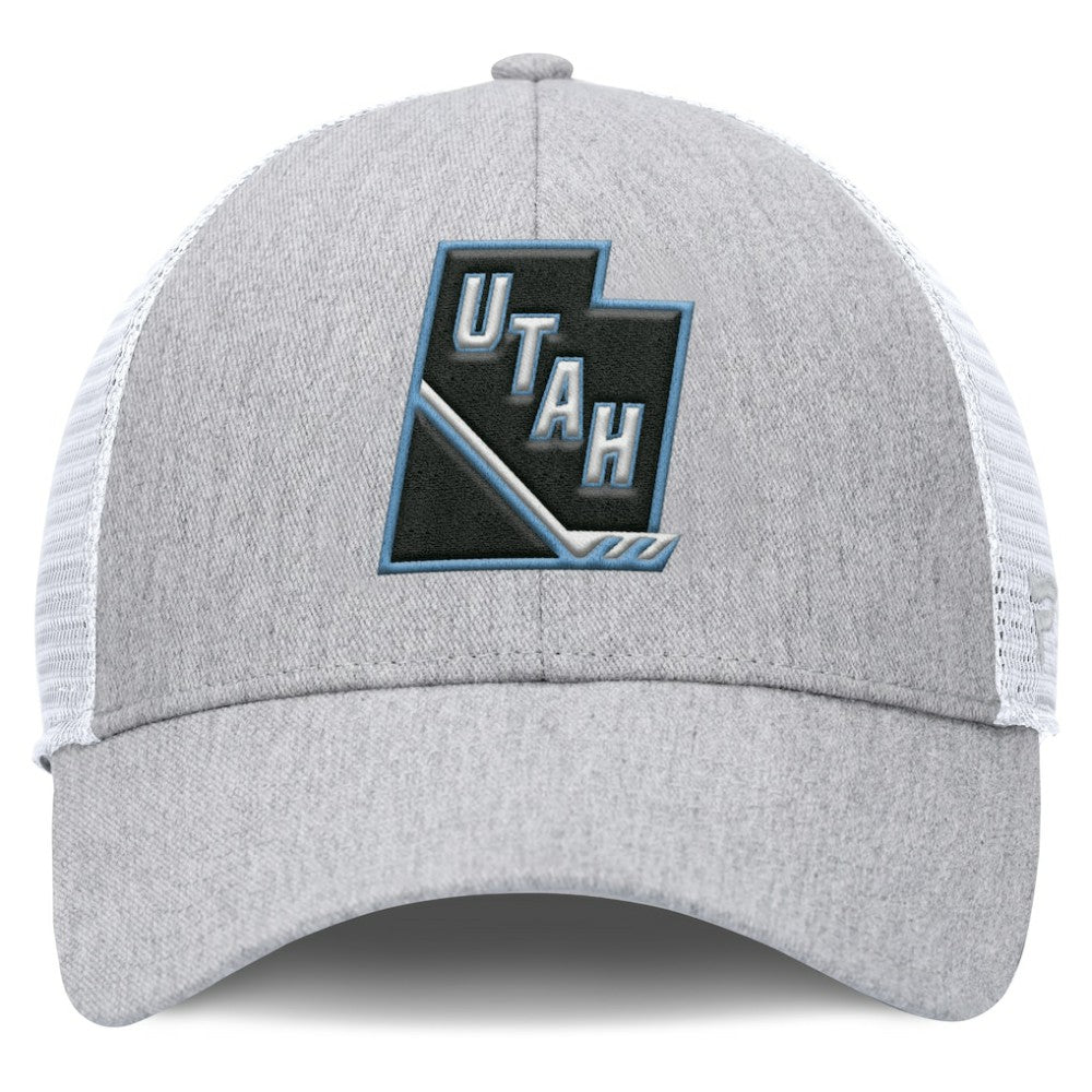 Utah Mammoth Fanatics Utah Badge Trucker Adjustable Hat - Gray/White | Fanatics Clearance