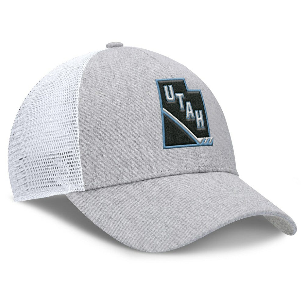 Utah Mammoth Fanatics Utah Badge Trucker Adjustable Hat - Gray/White | Fanatics Clearance