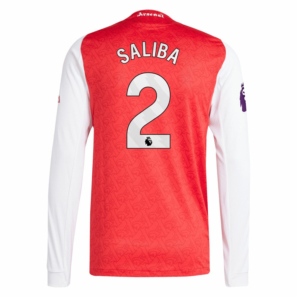 Adidas - William Saliba Arsenal 2025/26 Home Long Sleeve Player Jersey - Red
