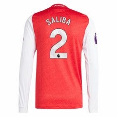 Adidas - William Saliba Arsenal 2025/26 Home Long Sleeve Player Jersey - Red
