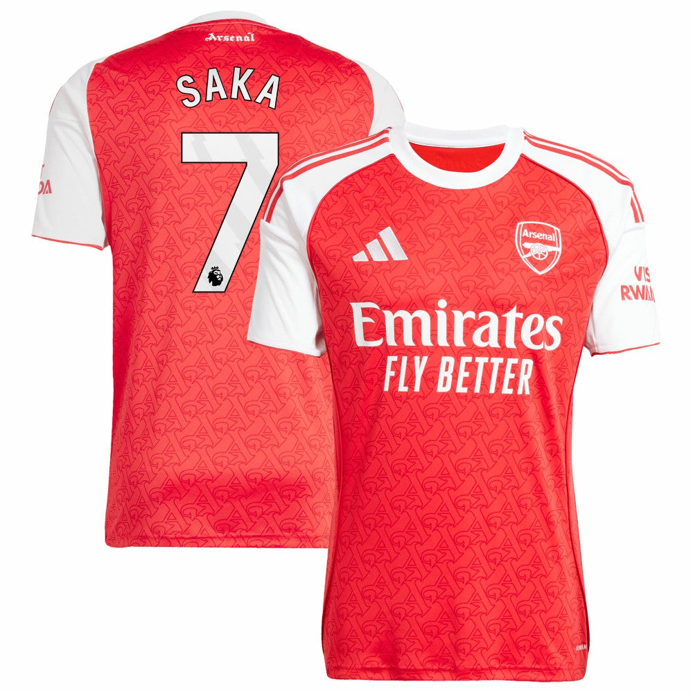 Adidas - Bukayo Saka Arsenal 2025/26 Home Replica Player Jersey - Red