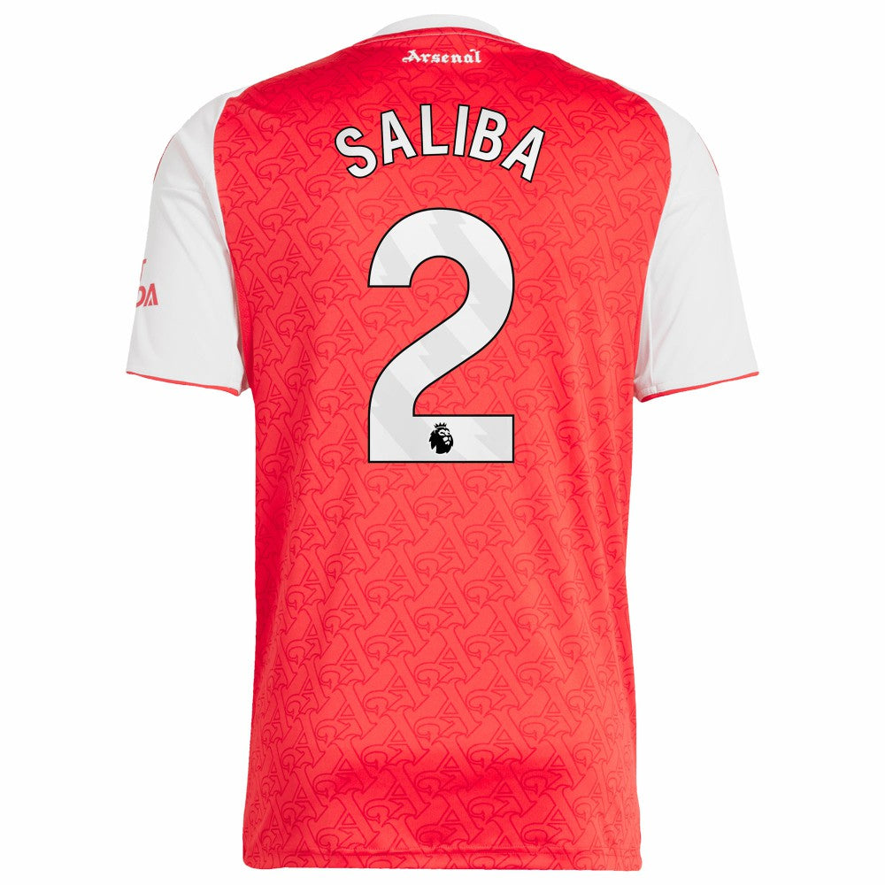 Adidas - William Saliba Arsenal 2025/26 Home Replica Player Jersey - Red