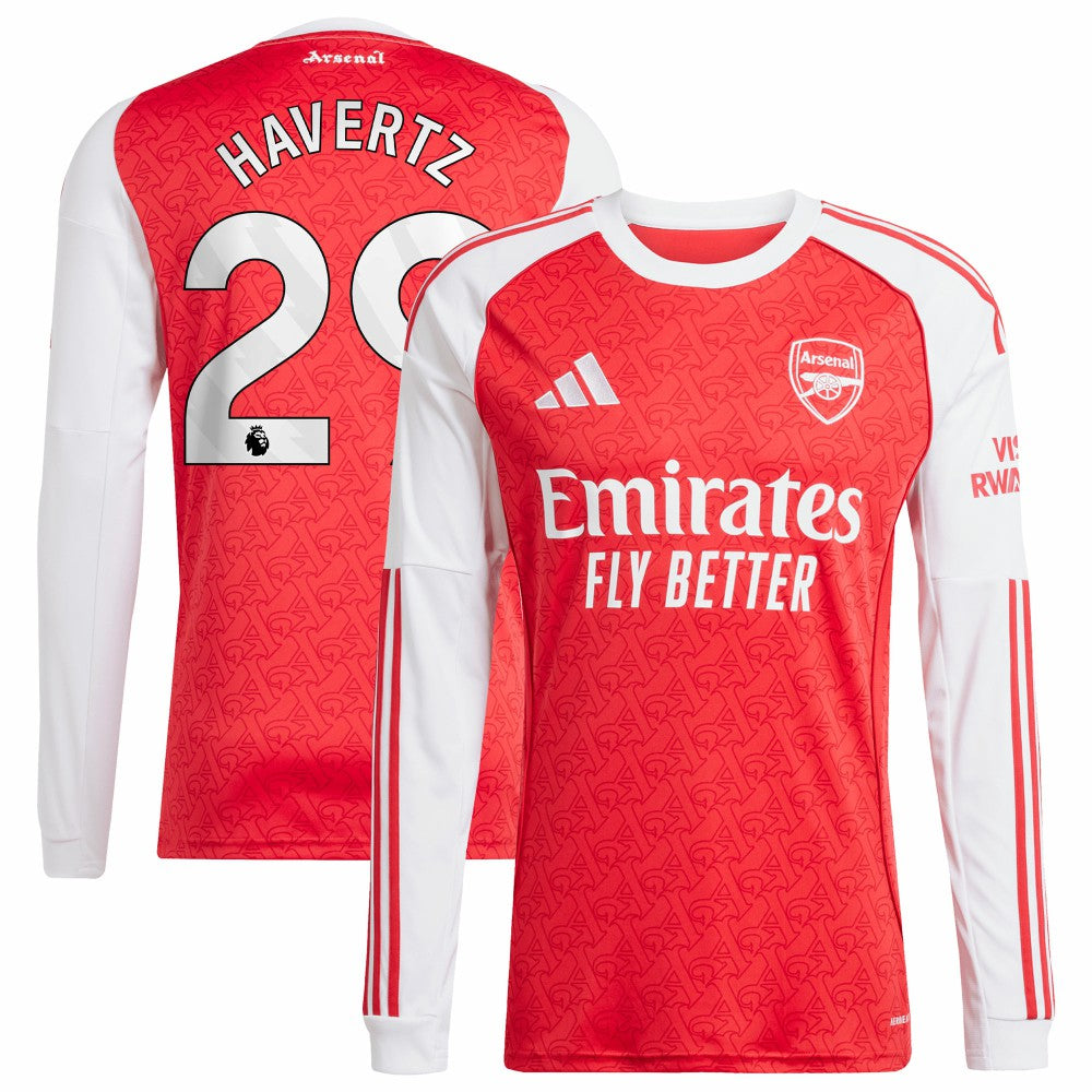 Adidas - Kai Havertz Arsenal 2025/26 Home Replica Long Sleeve Player Jersey - Red