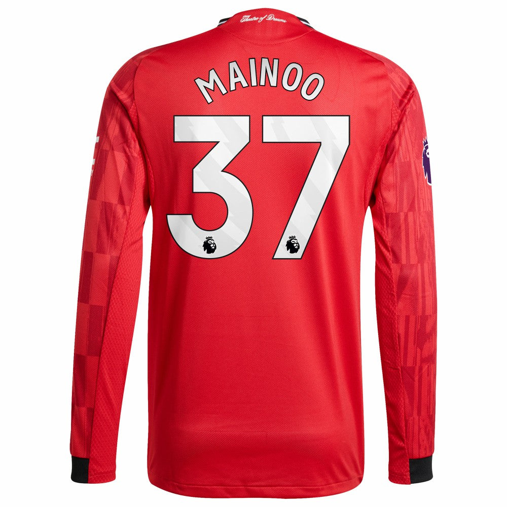 Adidas - Kobbie Mainoo Manchester United Home 2025/26 Player Long Sleeve Jersey - Red