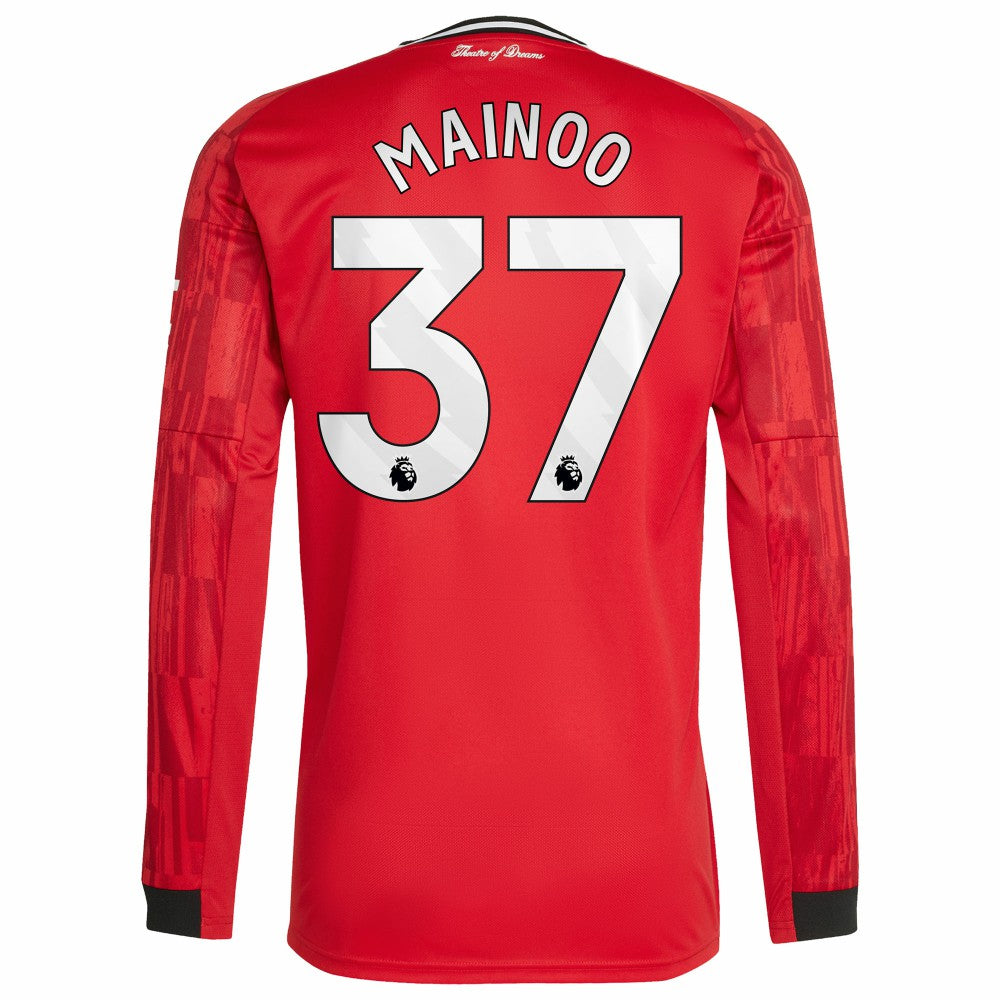 Adidas - Kobbie Mainoo Manchester United Home 2025/26 Replica Player Long Sleeve Jersey - Red