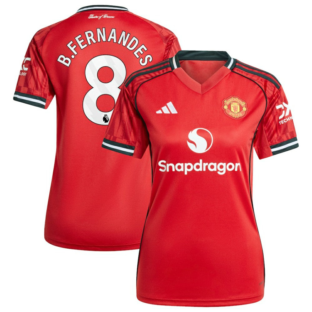 Adidas - Bruno Fernandes Manchester United Women's Home 2025/26 Replica Player Jersey - Red