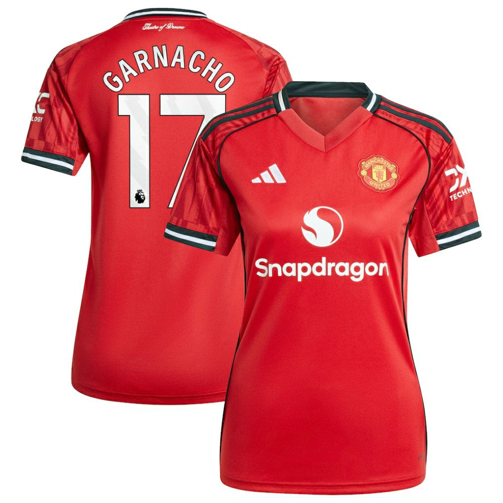 Adidas - Alejandro Garnacho Manchester United Women's Home 2025/26 Replica Player Jersey - Red