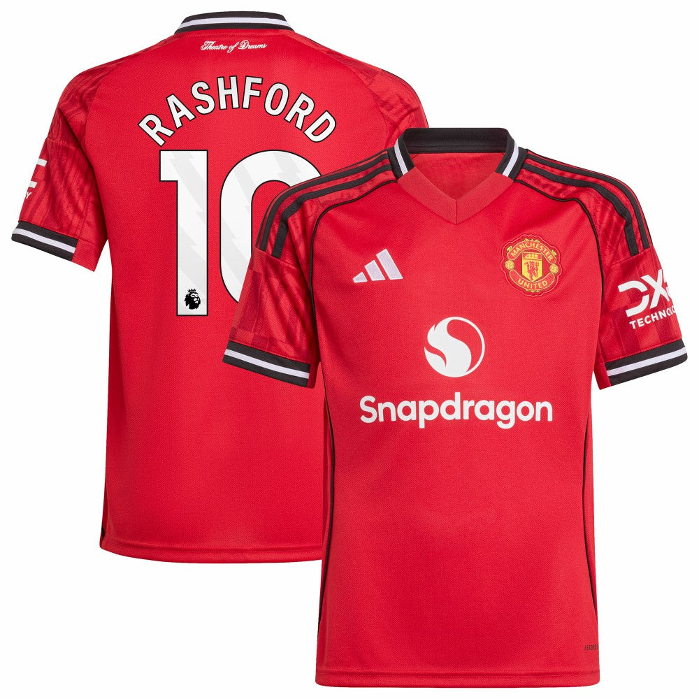 Adidas - Marcus Rashford Manchester United Youth Home 2025/26 Replica Player Jersey - Red