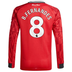 Adidas - Bruno Fernandes Manchester United Youth Home 2025/26 Replica Player Long Sleeve Jersey - Red