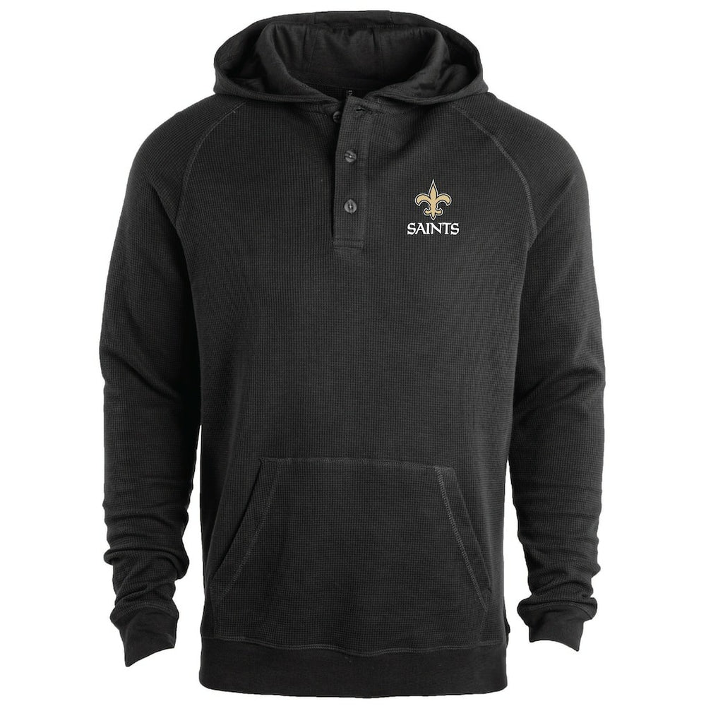New Orleans Saints Dunbrooke Montana Raglan Thermal Hoodie - Black - NFL