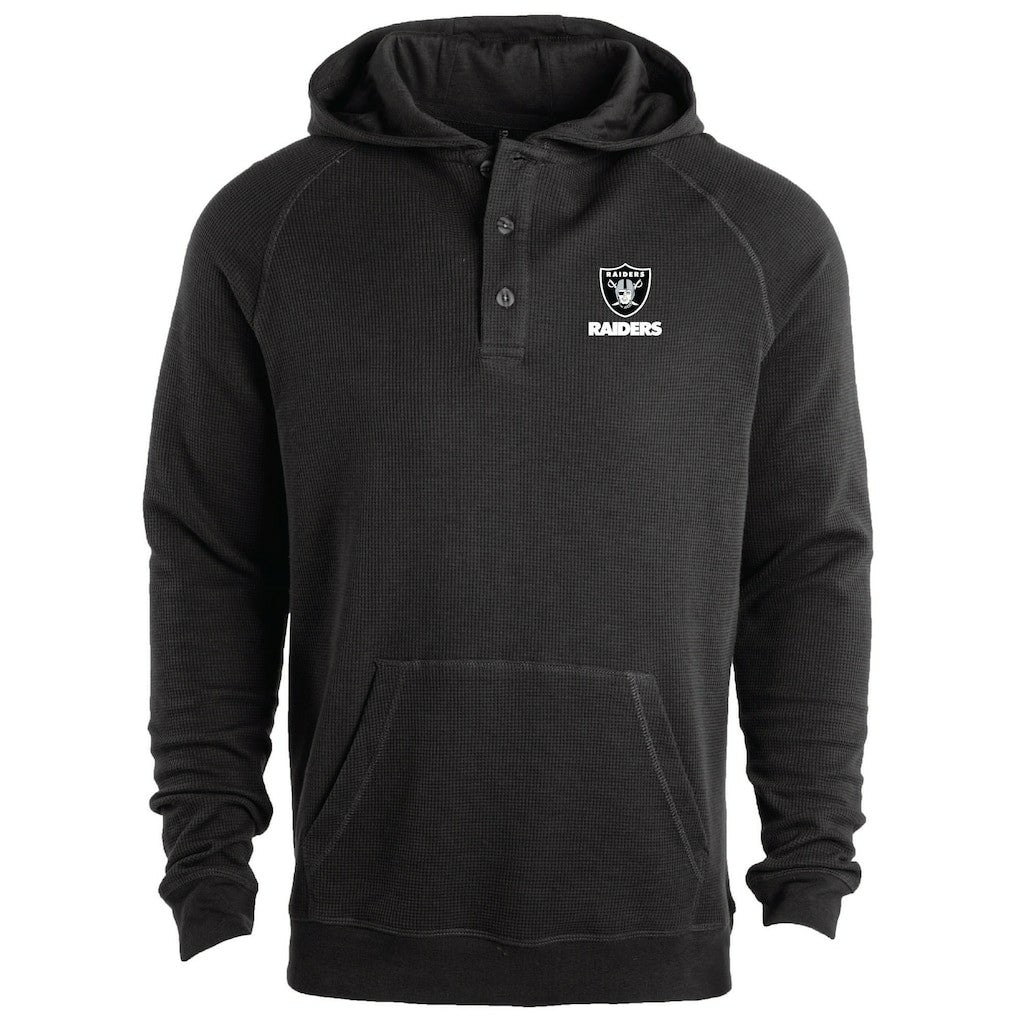 Las Vegas Raiders Dunbrooke Montana Raglan Thermal Hoodie - Black - NFL