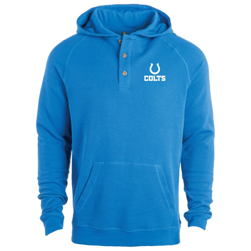 Indianapolis Colts Dunbrooke Montana Raglan Thermal Hoodie - Royal - NFL